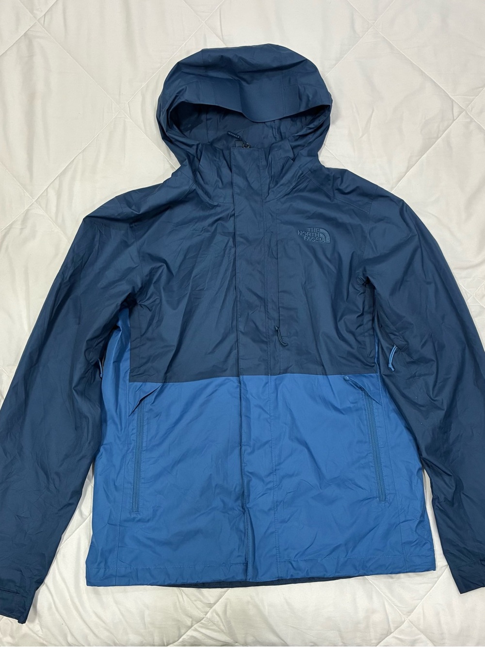 The North Face Men's Two-Tone Navy & Royal Blue Hooded Rain Jacket